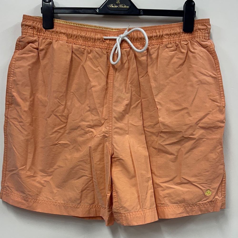 Brooks Brothers Peach Swim Shorts with White Drawstring